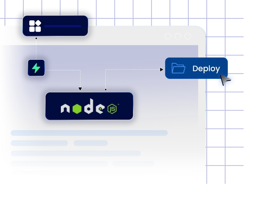 Scalable Node.js application hosting illustration | HiQloud