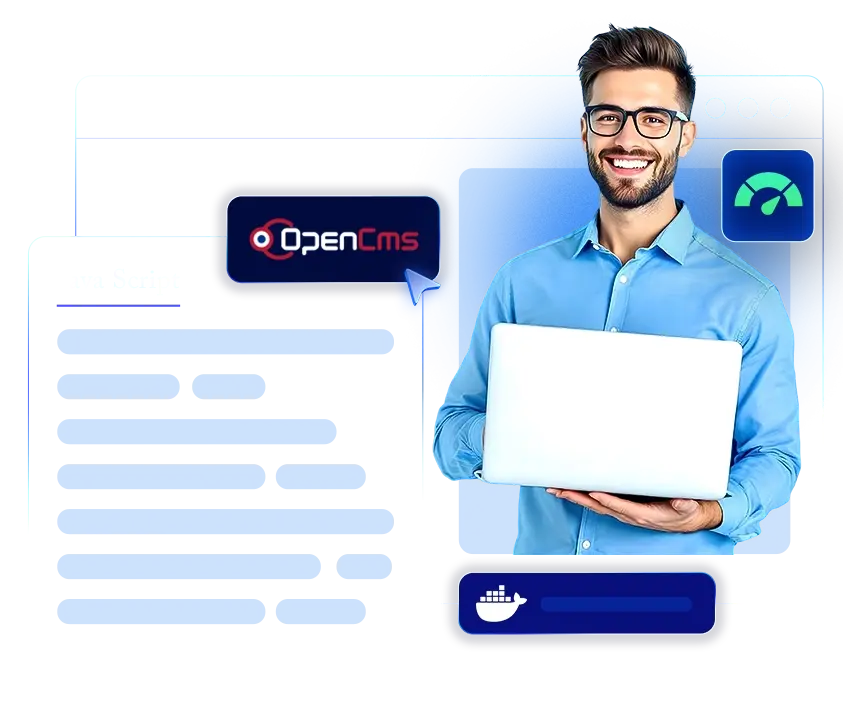 OpenCMS enterprise content management hosting illustration | HiQloud