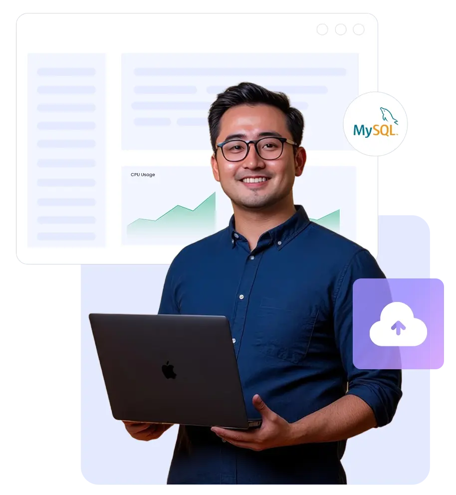 Managed MySQL database hosting benefits illustration | HiQloud