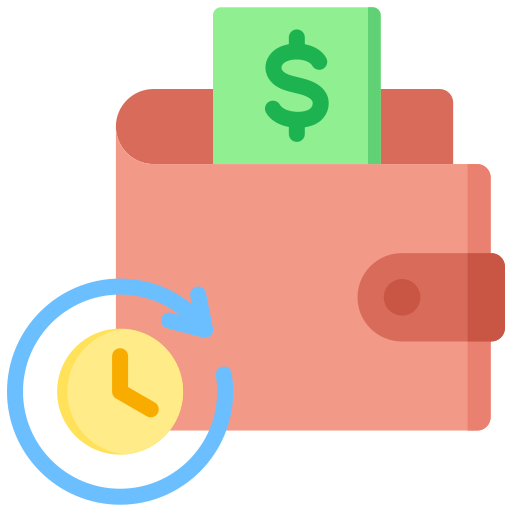 Wallet-based hourly billing icon | HiQloud